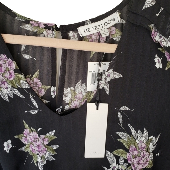 Heartloom Long Sleeve Ruffled Floral Chiffon Shutter Skirt Mini Dress - Picture 13 of 13